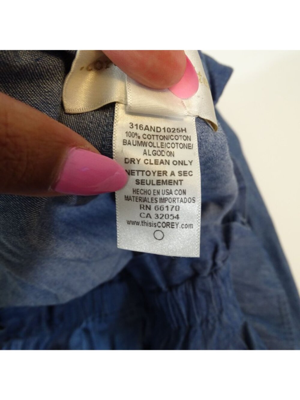 Corey Lynn Calter Women Blue Off Shoulder A-line Dress Size M Chambray Denim - Picture 7 of 8